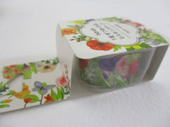 Cute Kawaii Bande Roll of 200 Stickers - Washi Tape Paper - Flowers Bouquet Garden - for Scrapbooking Journal Planner Craft