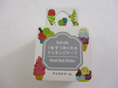 Cute Kawaii Bande Roll of 200 Stickers - Washi Tape Paper - Ice Cream - for Scrapbooking Journal Planner Craft