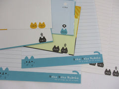 Cute Kawaii Kamio Neko Nyanko Cat and Kuma Bear Letter Sets - Stationery Writing Paper Envelope Penpal