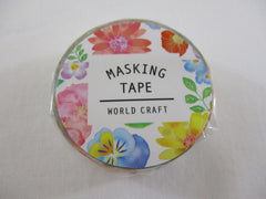 Cute Kawaii W-Craft Washi / Masking Deco Tape - Flowers - for Scrapbooking Journal Planner Craft