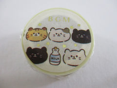 Cute Kawaii BGM Washi / Masking Deco Tape - Cat Nice kitten Pet - for Scrapbooking Journal Planner Craft