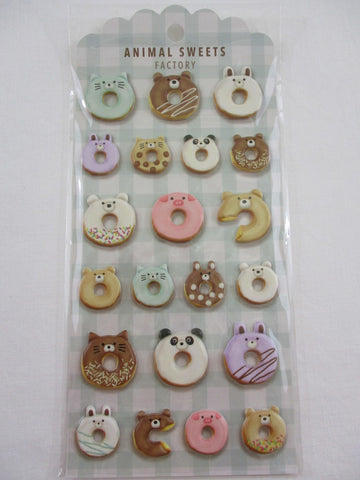 Cute Kawaii MW - Animals Sweets Factory Series - Donuts Puffy Sponge Sticker Sheet