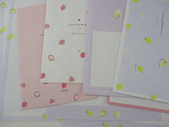 Cute Kawaii Q-Lia Misty Pallete Fruits Strawberry Lemon Letter Sets - Stationery Writing Paper Envelope Penpal