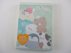 Cute Kawaii Q-Lia Penguin Bear Seal Cow Bird Cherry Cold Drink 4 x 6 Inch Notepad / Memo Pad - Stationery Designer Paper Collection