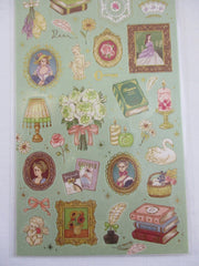 Cute Kawaii MW Choupinet Series - Royal Green Beauty Classic Antique Flower Princess Sticker Sheet - for Journal Planner Craft