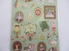 Cute Kawaii MW Choupinet Series - Royal Green Beauty Classic Antique Flower Princess Sticker Sheet - for Journal Planner Craft