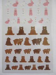 Cute Kawaii MW BonBon Series - Bear and Rabbit Sticker Sheet - for Journal Planner Craft