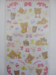 Cute Kawaii San-X Rilakkuma Bear Glittery Sticker Sheet 2023 - C Ribbon Party - for Planner Journal Scrapbook Craft