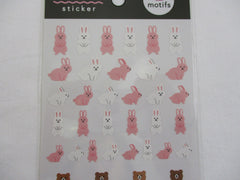 Cute Kawaii MW BonBon Series - Bear and Rabbit Sticker Sheet - for Journal Planner Craft