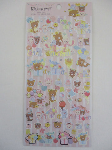 Cute Kawaii San-X Rilakkuma Bear Sticker Sheet 2023 - Party Warm Smiles A - for Planner Journal Scrapbook Craft