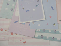 Cute Kawaii Kamio Marine Dolphin Shark Fish Letter Sets Stationery - writing paper envelope