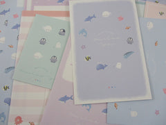 Cute Kawaii Kamio Marine Dolphin Shark Fish Letter Sets Stationery - writing paper envelope