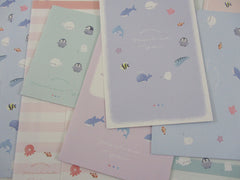 Cute Kawaii Kamio Marine Dolphin Shark Fish Letter Sets Stationery - writing paper envelope