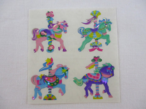 Sandylion Carousell Pony Prismatic Sticker Sheet / Module - Vintage & Collectible