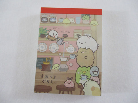 Cute Kawaii San-X Sumikko Gurashi Cafe Mini Notepad / Memo Pad - A - 2015 - Rare HTF