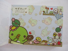Cute Kawaii San-X Kappa Cactus Mini Notepad / Memo Pad - B - 2008 - Rare HTF