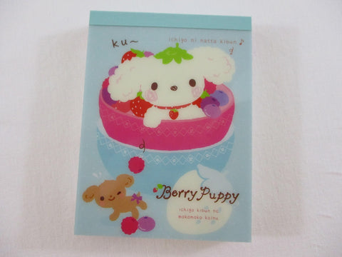 Cute Kawaii San-X Berry Puppy Mini Notepad / Memo Pad - A - 2009 - Rare HTF