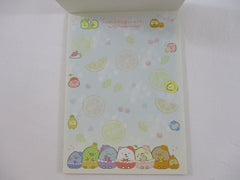 Cute Kawaii San-X Sumikko Gurashi Pen Pen Fruits Vacation  4 x 6 Inch Notepad / Memo Pad - A - Stationery Designer Paper Collection