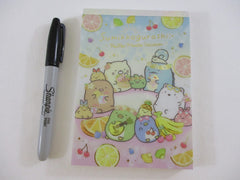 Cute Kawaii San-X Sumikko Gurashi Pen Pen Fruits Vacation  4 x 6 Inch Notepad / Memo Pad - B - Stationery Designer Paper Collection