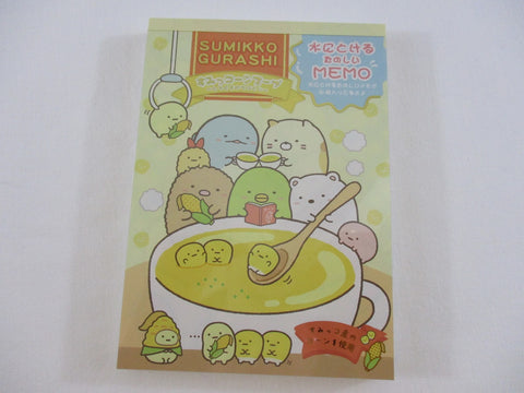 Cute Kawaii San-X Sumikko Gurashi Food Theme Shirokuma ga soup 4 x 6 Inch Notepad / Memo Pad - B - Stationery Designer Paper Collection