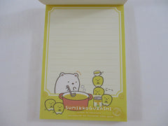 Cute Kawaii San-X Sumikko Gurashi Food Theme Shirokuma ga soup 4 x 6 Inch Notepad / Memo Pad - B - Stationery Designer Paper Collection