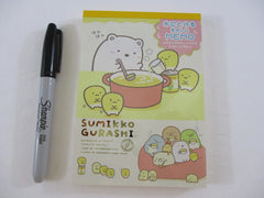 Cute Kawaii San-X Sumikko Gurashi Food Theme Shirokuma ga soup 4 x 6 Inch Notepad / Memo Pad - A - Stationery Designer Paper Collection