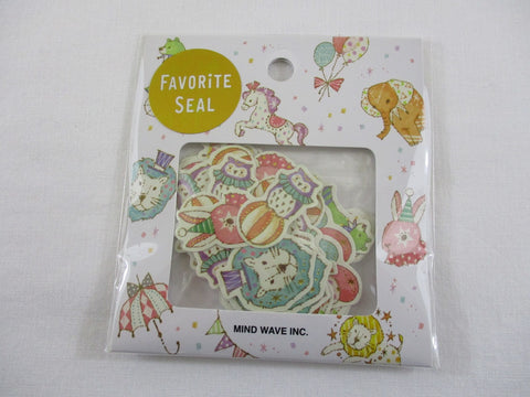 Cute Kawaii Mind Wave Favorite Seal Etoile Circus Bear Rabbit Elephant Flake Stickers Sack - for Journal Agenda Planner Scrapbooking Craft