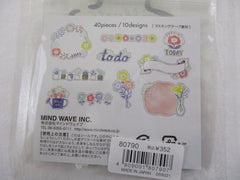 Cute Kawaii Mind Wave Illustration Ink Series Flake Stickers Sack - Beautiful Today Flower Fresh - for Journal Agenda Planner Scrapbooking Craft