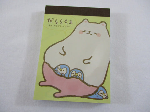 Cute Kawaii Crux Bear and Penguin Mini Notepad / Memo Pad - Stationery Design Writing Collection