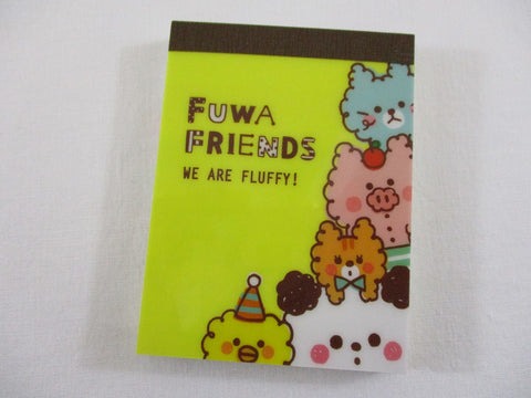 Cute Kawaii Mind Wave Fluffy Fuwa Animal Friends Mini Notepad / Memo Pad - Stationery Design Writing Collection