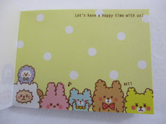 Cute Kawaii Mind Wave Fluffy Fuwa Animal Friends Mini Notepad / Memo Pad - Stationery Design Writing Collection