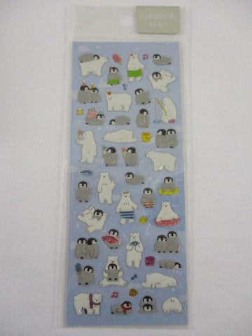 Cute Kawaii Mind Wave Polar Bear Penguin Sticker Sheet - for Journal Planner Craft Organizer Scrapbook Notebook