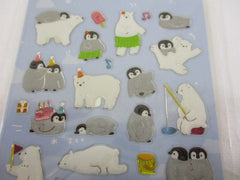 Cute Kawaii Mind Wave Polar Bear Penguin Sticker Sheet - for Journal Planner Craft Organizer Scrapbook Notebook