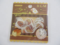 Cute Kawaii BGM So Yummy Series Flake Stickers Sack - Breakfast Cat - for Journal Agenda Planner Scrapbooking Craft