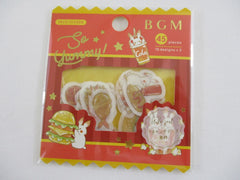 Cute Kawaii BGM So Yummy Series Flake Stickers Sack - Burger Taco Hotdog Rabbit - for Journal Agenda Planner Scrapbooking Craft