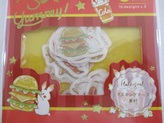 Cute Kawaii BGM So Yummy Series Flake Stickers Sack - Burger Taco Hotdog Rabbit - for Journal Agenda Planner Scrapbooking Craft