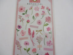 Cute Kawaii Mind Wave Botanical Colors Flowers Pink Red Sticker Sheet - for Journal Planner Craft Organizer Calendar
