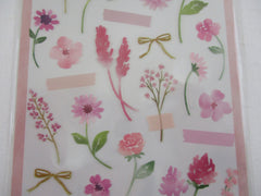 Cute Kawaii Mind Wave Botanical Colors Flowers Pink Red Sticker Sheet - for Journal Planner Craft Organizer Calendar
