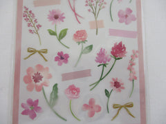 Cute Kawaii Mind Wave Botanical Colors Flowers Pink Red Sticker Sheet - for Journal Planner Craft Organizer Calendar