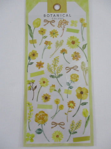 Cute Kawaii Mind Wave Botanical Colors Flowers Yellow Sticker Sheet - for Journal Planner Craft Organizer Calendar
