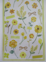 Cute Kawaii Mind Wave Botanical Colors Flowers Yellow Sticker Sheet - for Journal Planner Craft Organizer Calendar