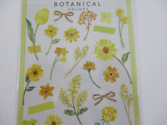 Cute Kawaii Mind Wave Botanical Colors Flowers Yellow Sticker Sheet - for Journal Planner Craft Organizer Calendar