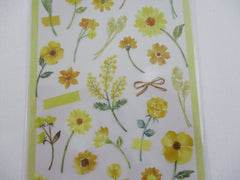 Cute Kawaii Mind Wave Botanical Colors Flowers Yellow Sticker Sheet - for Journal Planner Craft Organizer Calendar