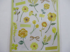 Cute Kawaii Mind Wave Botanical Colors Flowers Yellow Sticker Sheet - for Journal Planner Craft Organizer Calendar