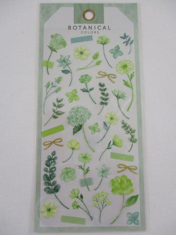 Cute Kawaii Mind Wave Botanical Colors Flowers Green Mint Sticker Sheet - for Journal Planner Craft Organizer Calendar