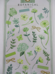 Cute Kawaii Mind Wave Botanical Colors Flowers Green Mint Sticker Sheet - for Journal Planner Craft Organizer Calendar