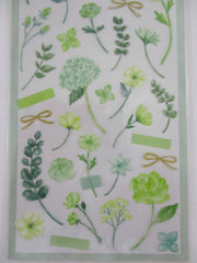 Cute Kawaii Mind Wave Botanical Colors Flowers Green Mint Sticker Sheet - for Journal Planner Craft Organizer Calendar
