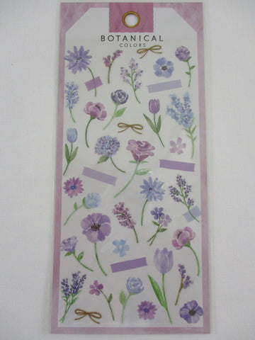 Cute Kawaii Mind Wave Botanical Colors Flowers Purple Violet Sticker Sheet - for Journal Planner Craft Organizer Calendar
