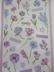 Cute Kawaii Mind Wave Botanical Colors Flowers Purple Violet Sticker Sheet - for Journal Planner Craft Organizer Calendar
