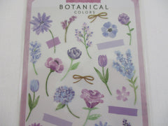 Cute Kawaii Mind Wave Botanical Colors Flowers Purple Violet Sticker Sheet - for Journal Planner Craft Organizer Calendar